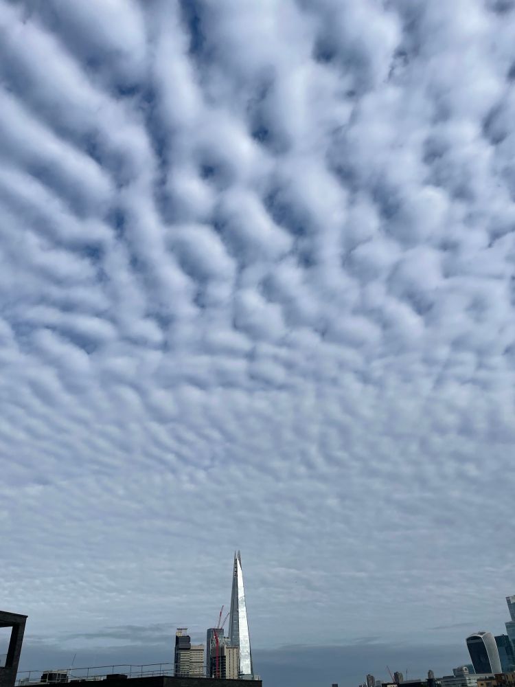 Stratus clouds above the Shard in London 