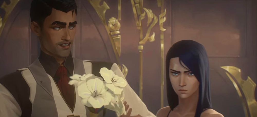 Caitlyn looking very focused while her older brother Jayce again, looks concerned/taken aback.  
