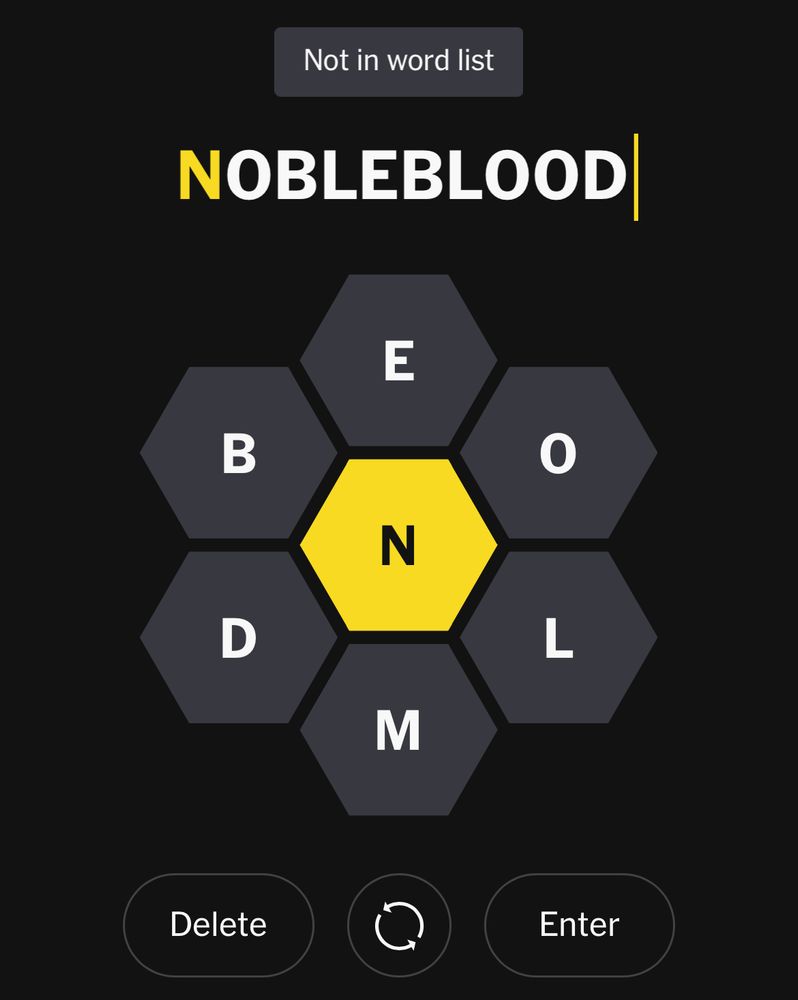 spelling bee game spelling out noble blood 