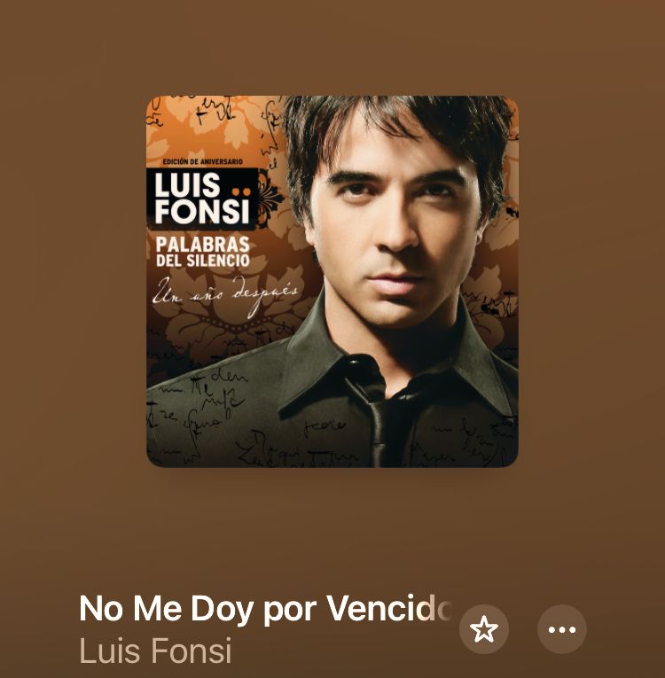screenshot of apple music song and album
No Me Doy por Vencido by Luis Fonsi 
