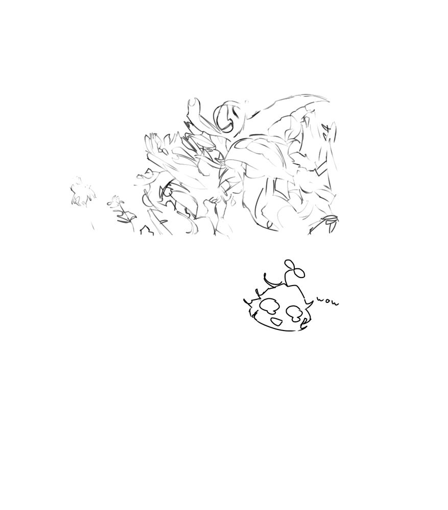 A sketch that is supposed to look like seaweed