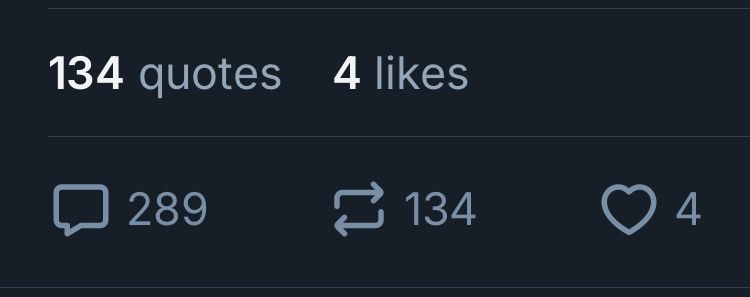 A screenshot of the stats on the egregious Smart Dublin AI tour guide skeet:

134 quotes 4 likes

And then, with the images for different types of engagement:

Replies 289
Reposts 134
Likes 4

(lol…..4!)