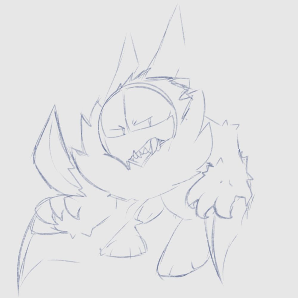 Sketch, Simple and without unnecessary details or traumas!! (Angry furry vampire)