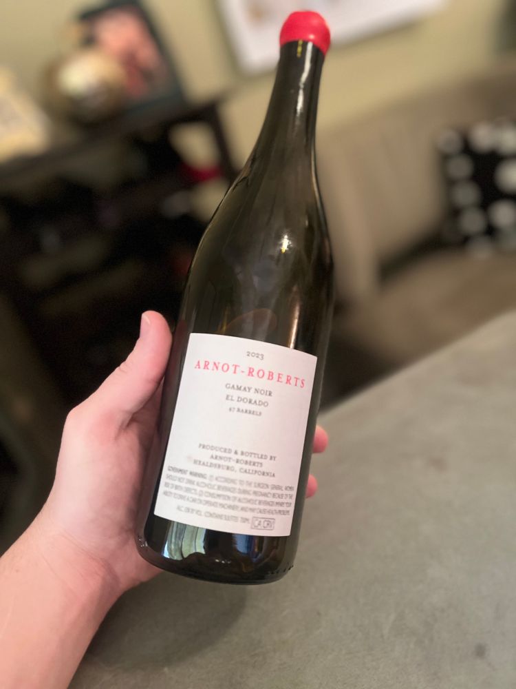 A bottle of Arnot Roberts Gamay Noir