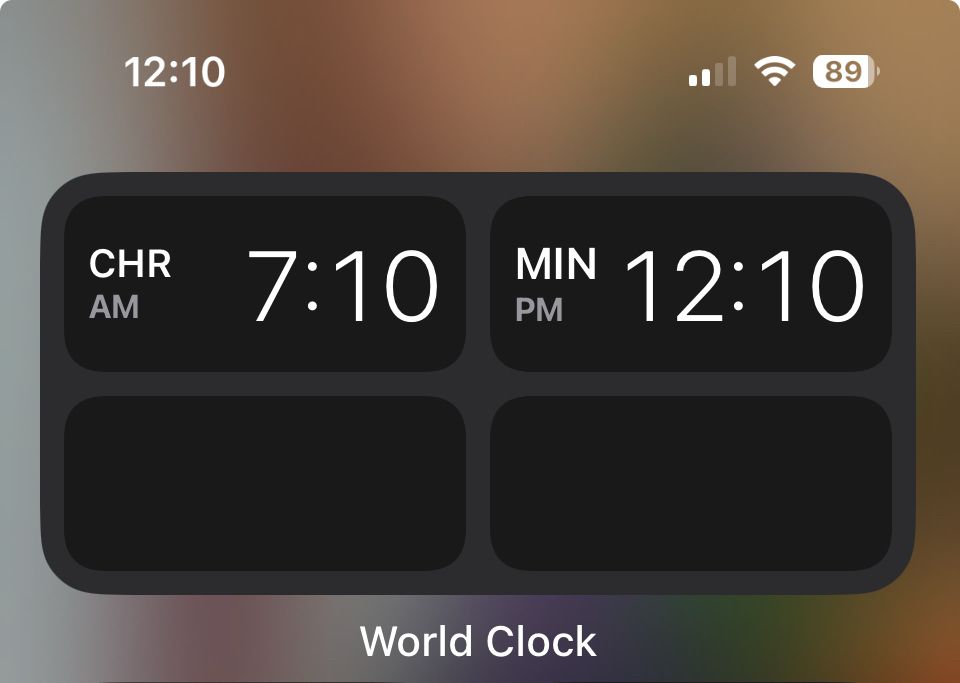 World clock showing New Zealand and Minnesota time