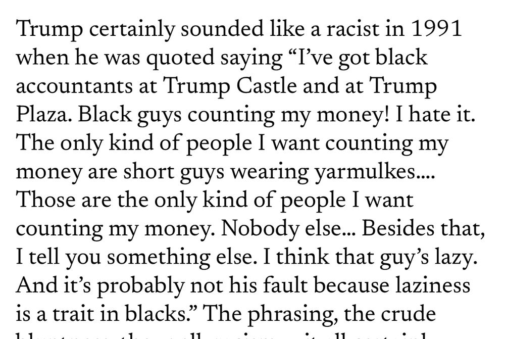 Racist quote from Trump 