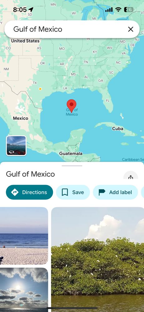 Google map pic of Gulf of Mexico 
