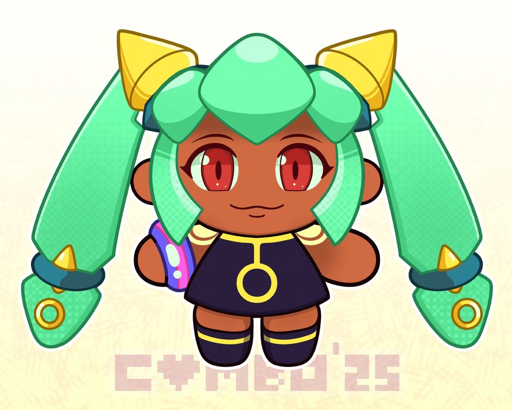 A cotton doll shaped chibi of Yuna from Megaman Legends 2.