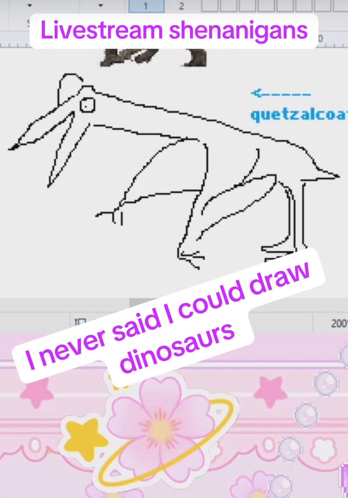 It’s a dinosaur drawn in ms paint by mouse 