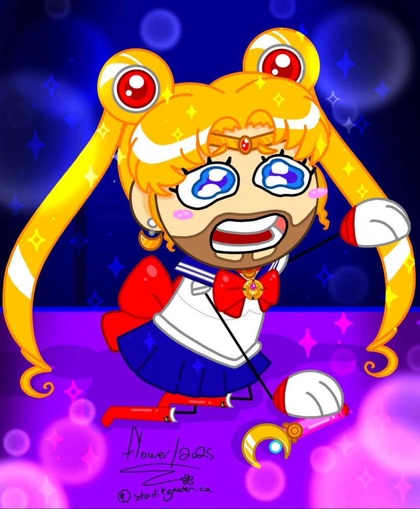 Bbno$ “he dont want me, he dont love me” meme where he is dressed as a chibi sailormoon