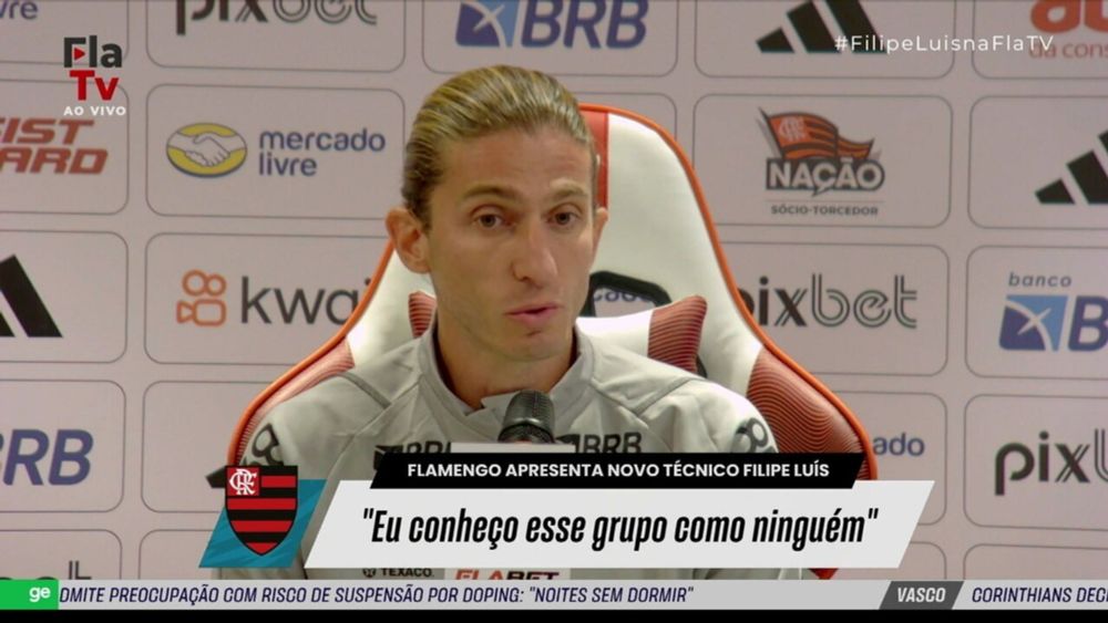 Filipe Luís assume o Flamengo: "Sei que alguns jogadores vão ficar bravos comigo"