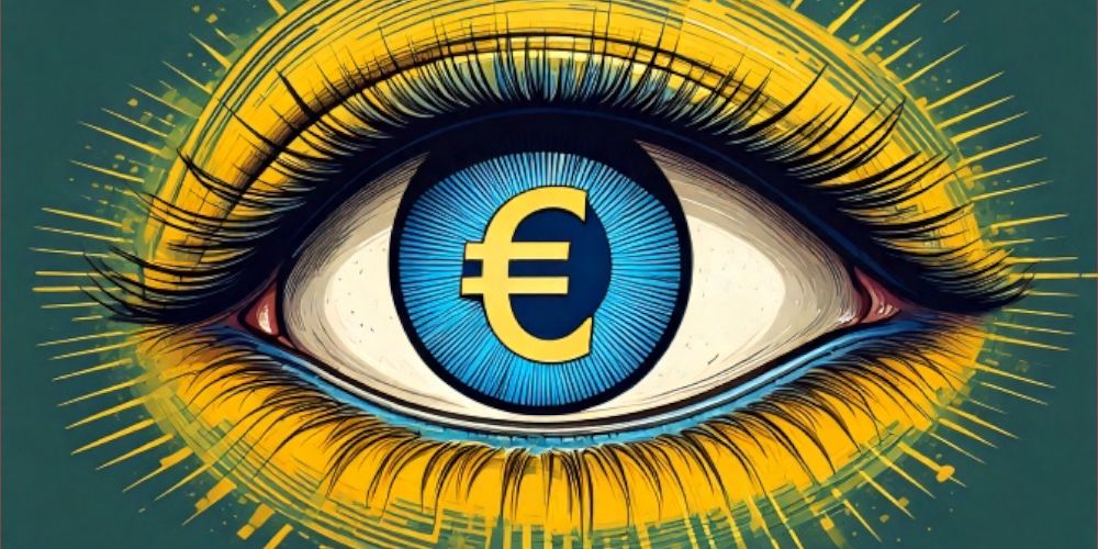Grafik: Iris mit Euro-Zeichen