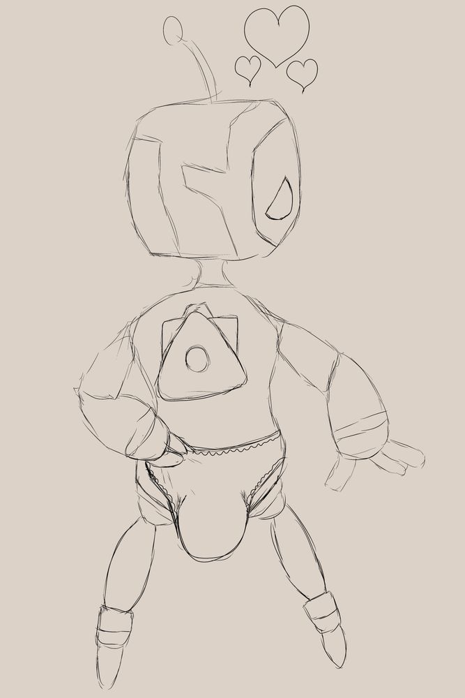 Astro Bot from behind dropping a big load into a pair of panties.