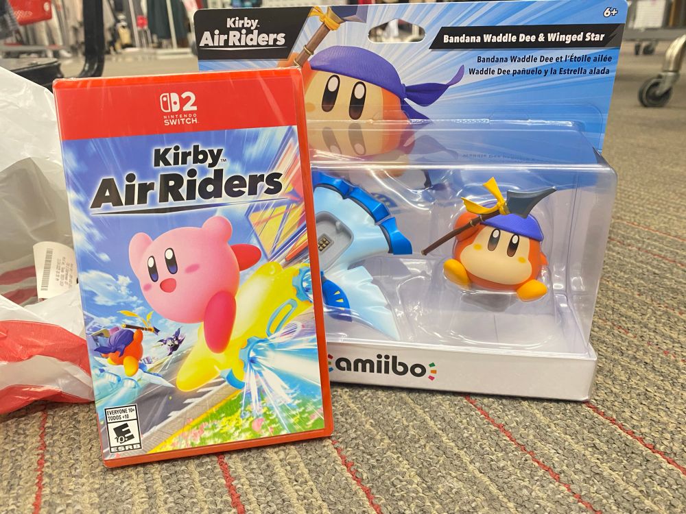 Kirby Air Riders and Bandana Waddle Dee's Winged Star at a Target floor because my legs are tired.