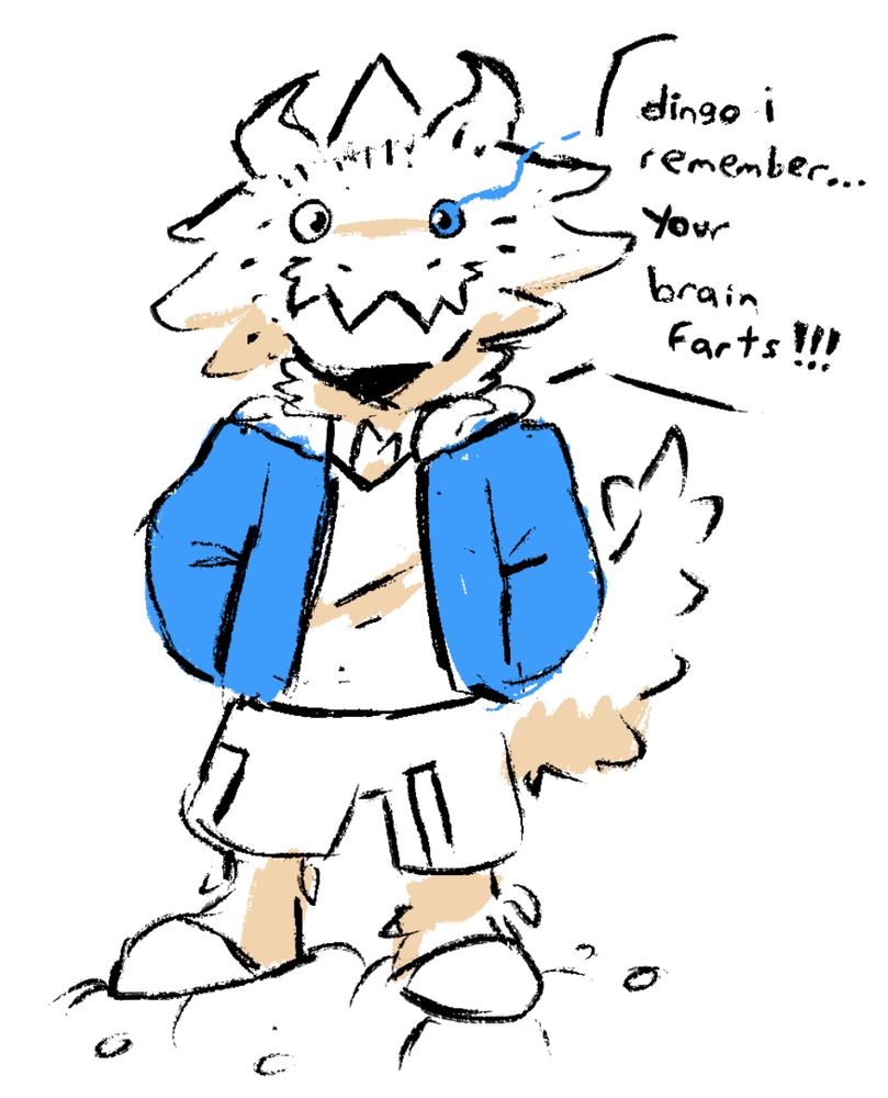Lik telling dingo: "dingo i remember... your brain farts!!!"