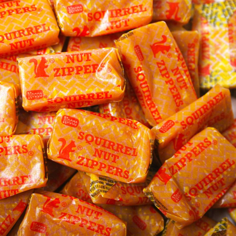 pile of squirrel nut zippers