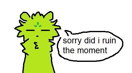 the other voice is revealed to be saint. they have a blank expression and are saying "sorry did i ruin the moment?"