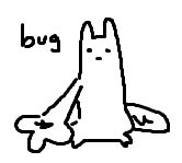 a slugcat holding a tiny bug up to you