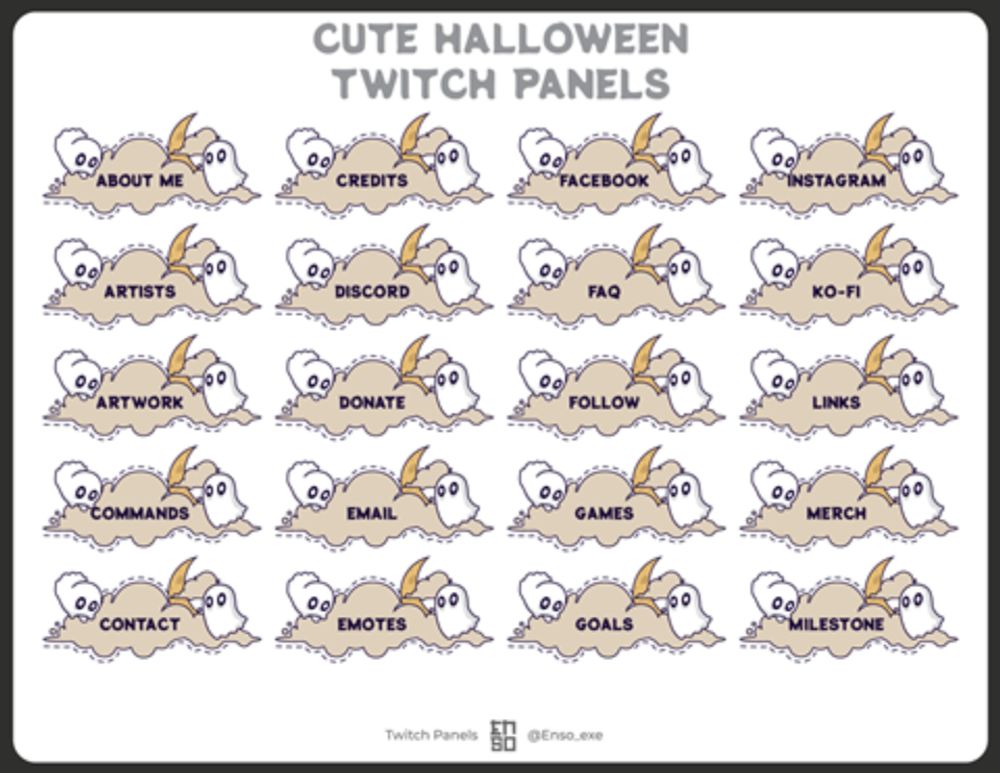 Twitch Asset - Halloween Cuties Panels - Enso_exe's Ko-fi Shop