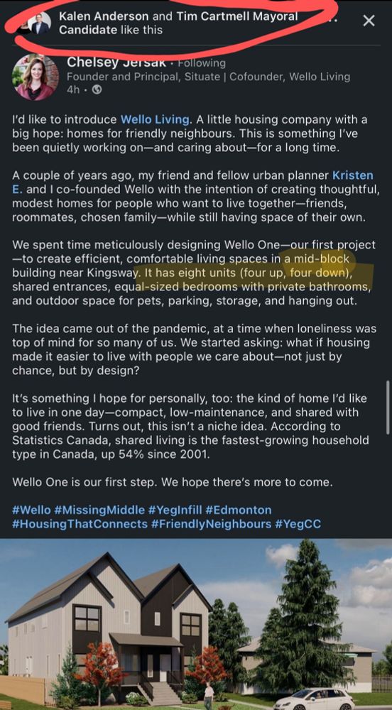 Councillor Cartmell liking an example of an 8 unit multiplex development.