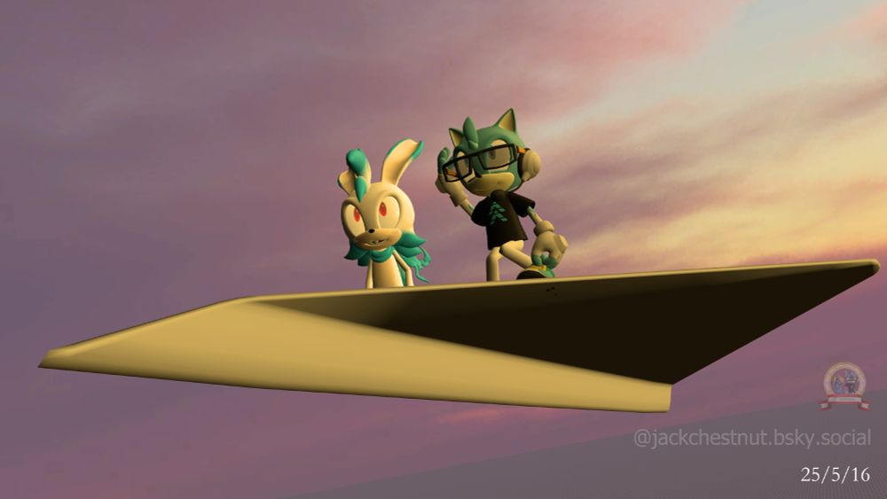 Jack and Dawn fly a big paper plane across the sea.