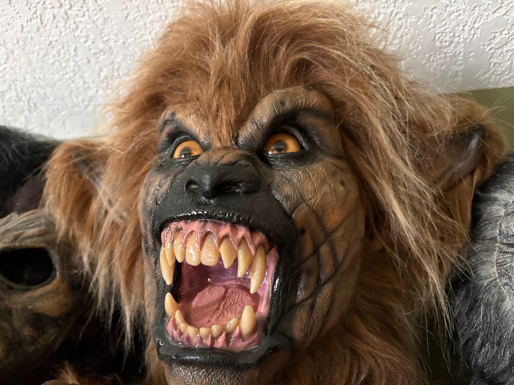 Close-up of the central mask