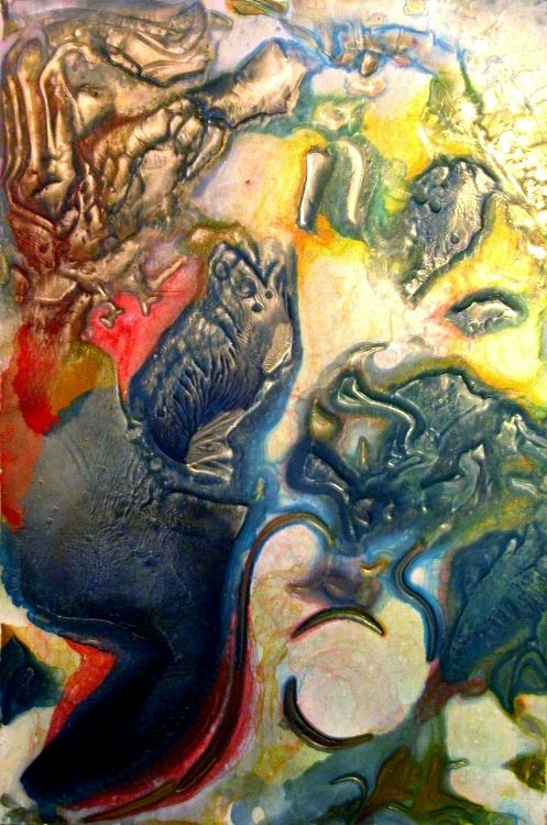 This is an IRL painting from 1997, in rainbow color with silver accents. It does not directly resemble a flower of any kind in spite of the name, but rather carries a feeling of tropical flora.

I hope you enjoy it!