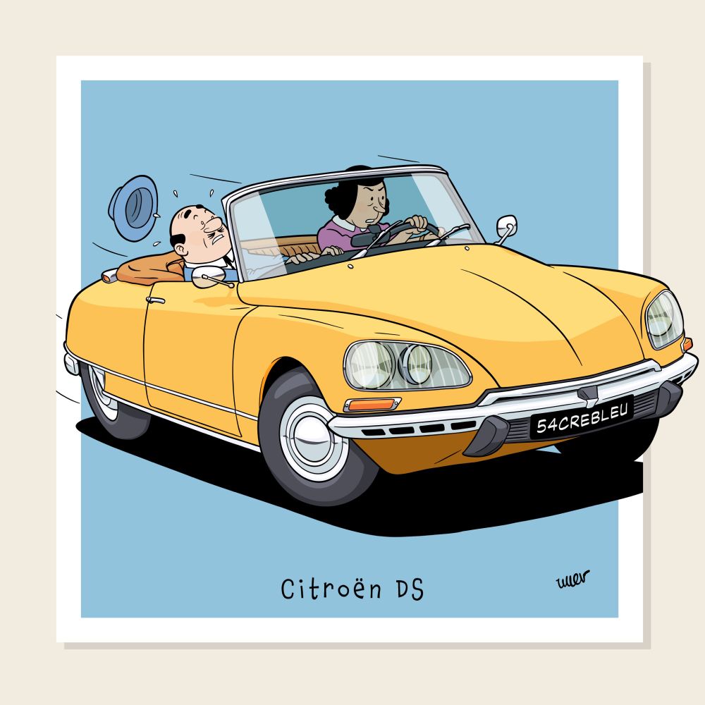 Ligne claire illustration of a Citroën DS
