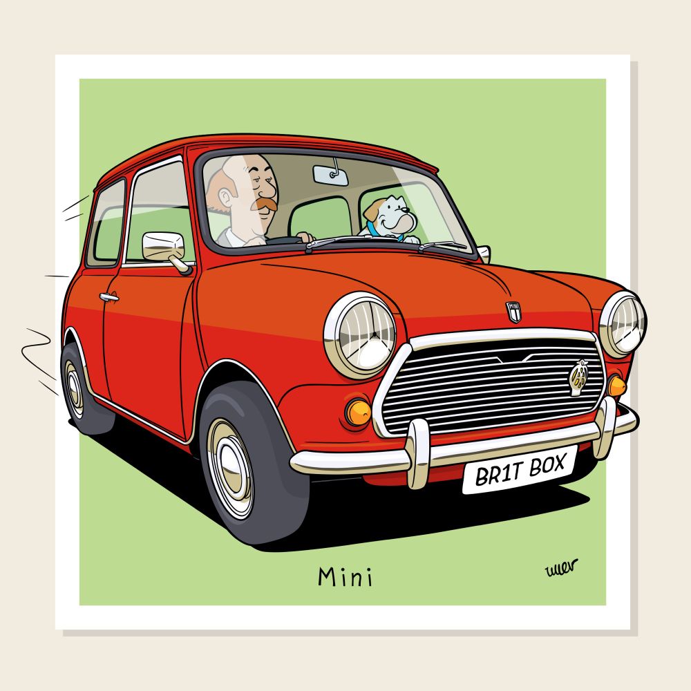 Ligne claire illustration of the Mini
