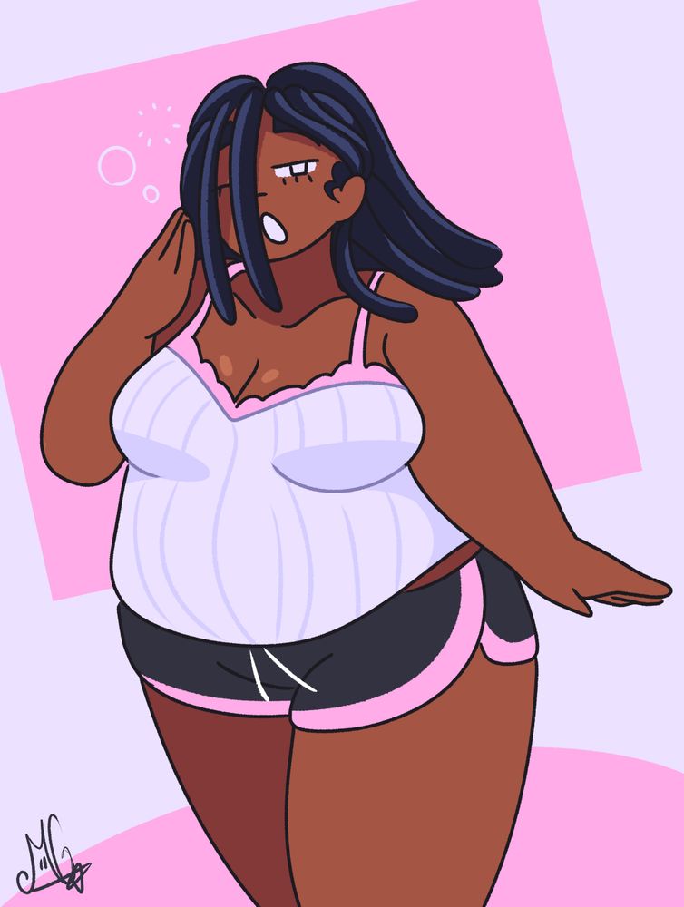 Wikkel yawning in her night clothes