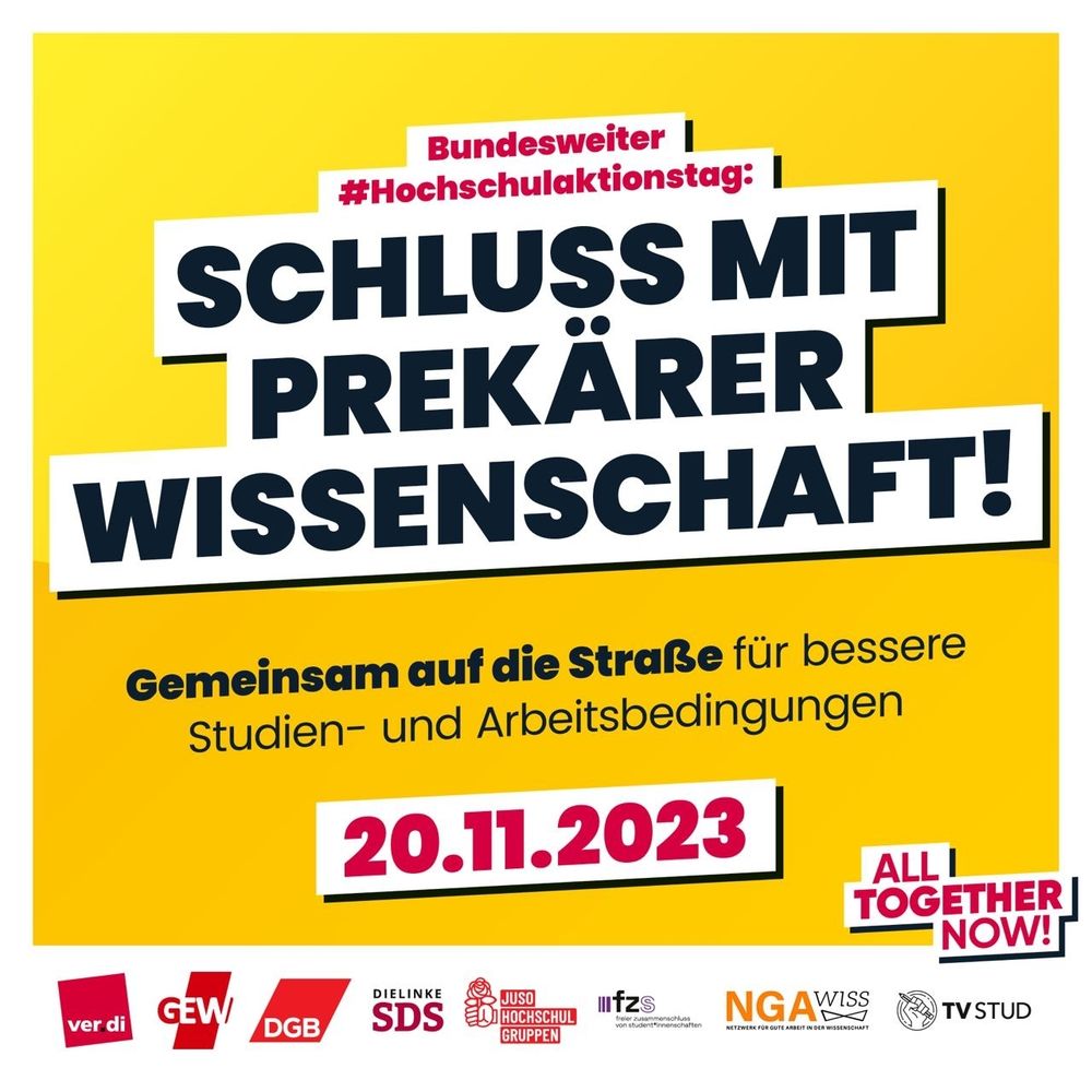 Aufruf zum Hochschulaktionstag am 20.11. Schluss mit prekärer Wissenschaft.