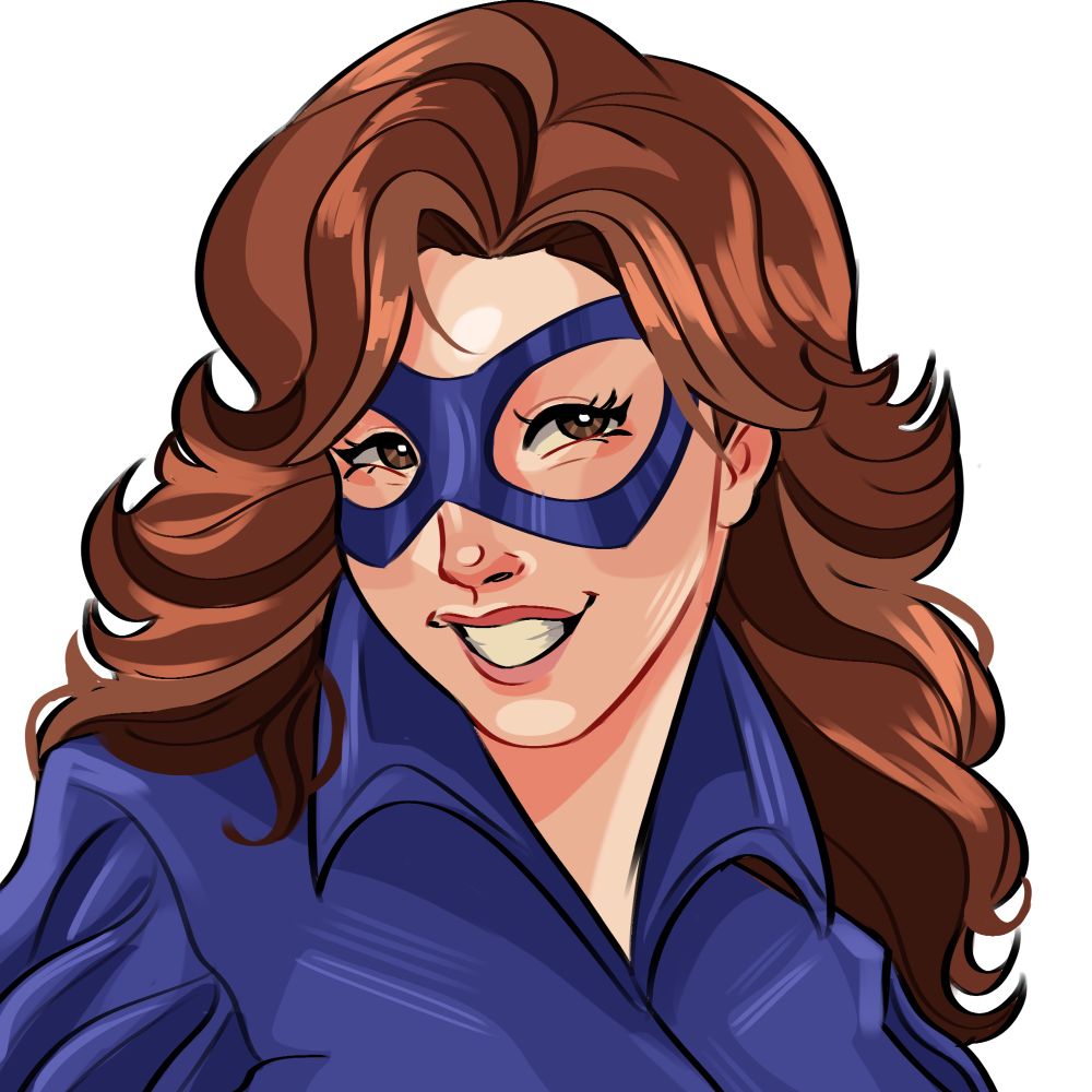 kitty pryde in her blue excalibur outfit and mask! 