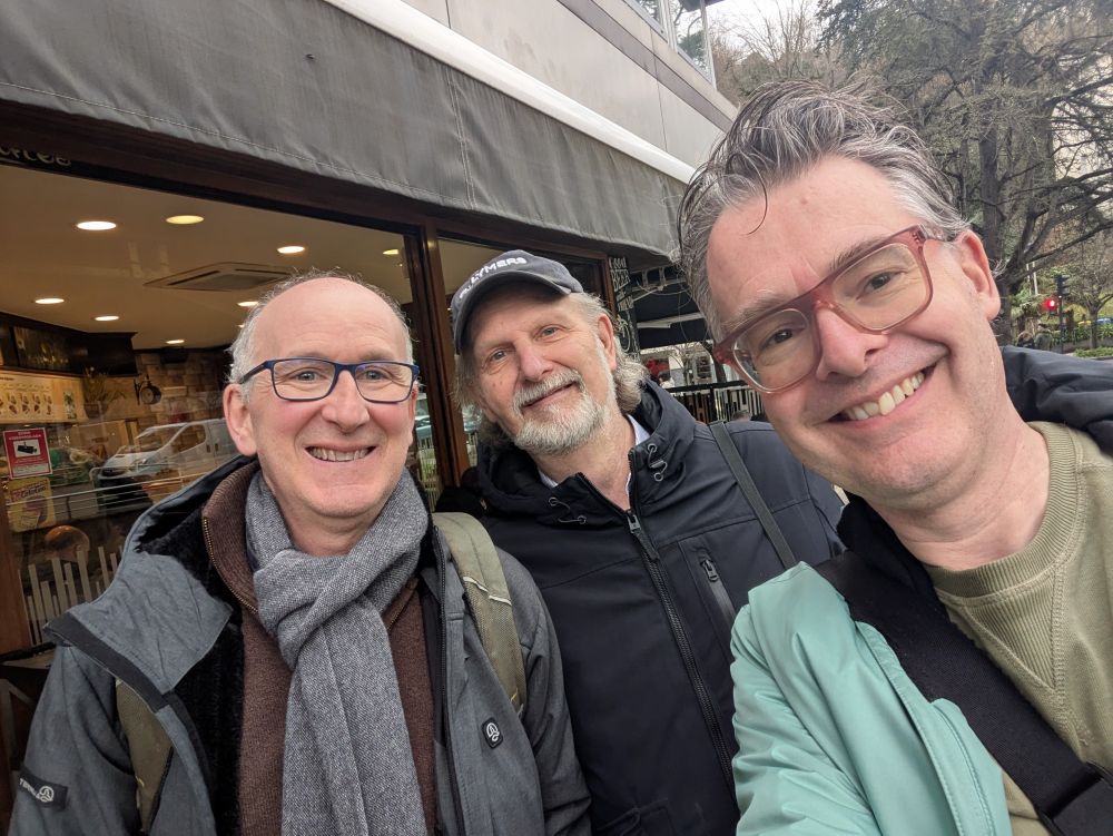 Profs Joserra Leiza, Alex van Herk, and Stefan Bon in Donostia