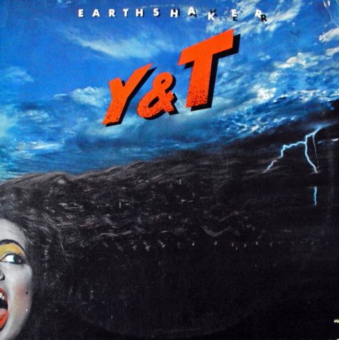 The image shows the cover of the album "Earthshaker" by the American hard rock band Y&amp;T. 
