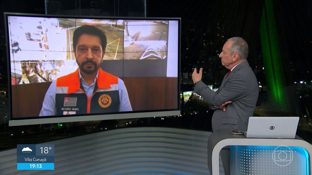 Ricardo Nunes, prefeito de São Paulo, em entrevista ao vivo na edição de hoje do SPTV Segunda Edição.