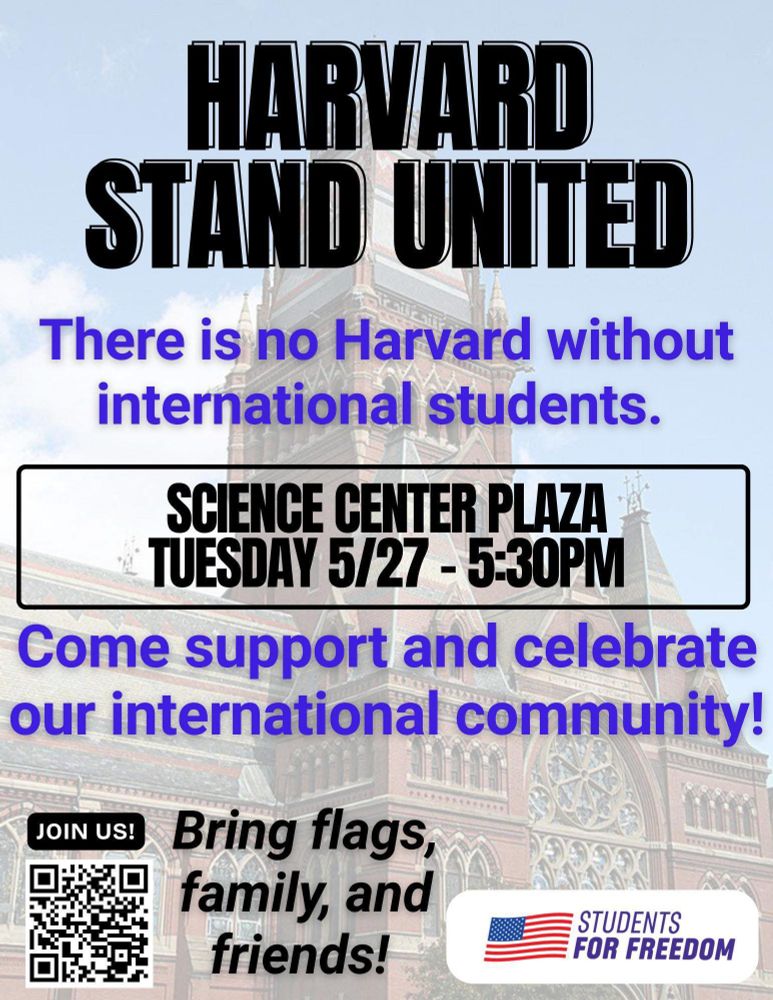 Stand With Harvard Rally
Tuesday May 27 5:30 PM
studends for freedom