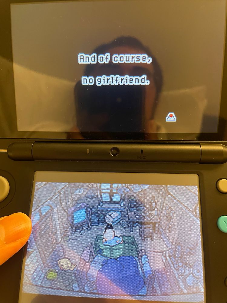 The text continues "and of course no girlfriend"