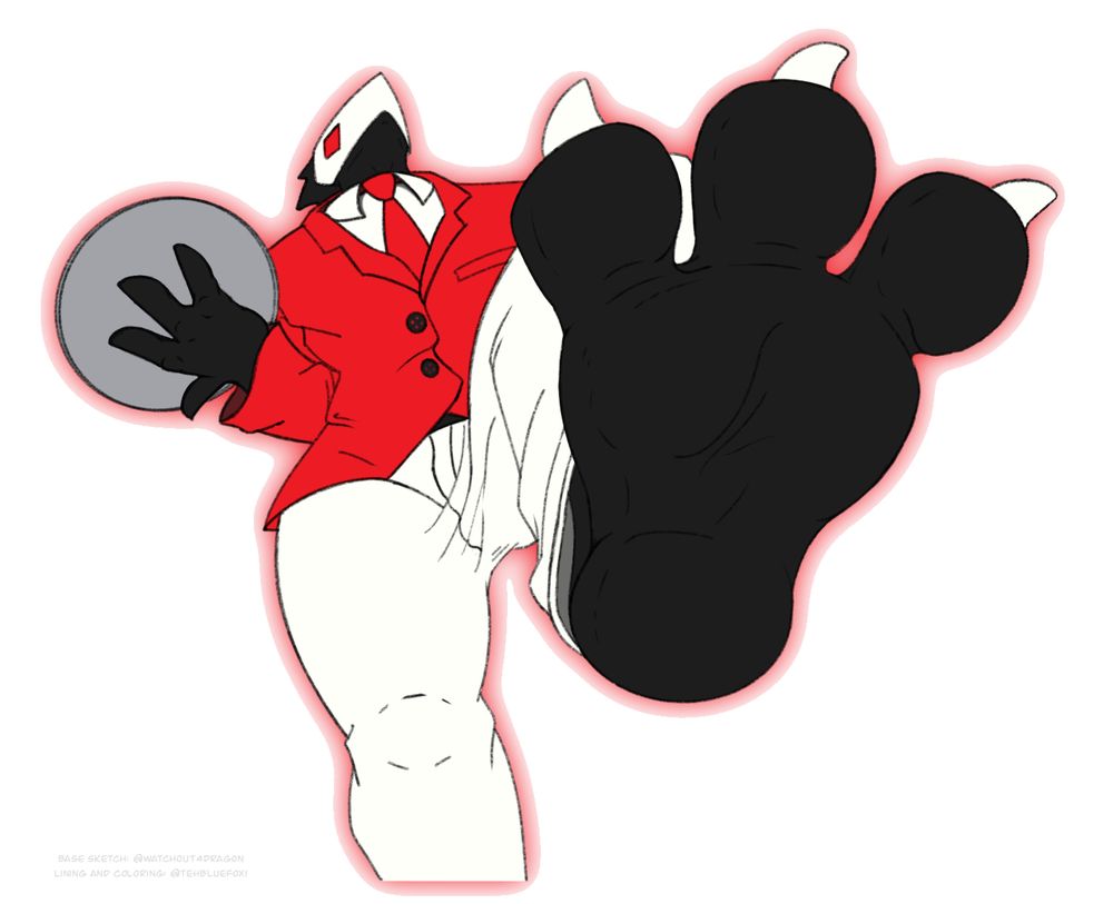 POV: A Red barefoot Swatchling about to trample the micro viewer, unaware of their presence.
