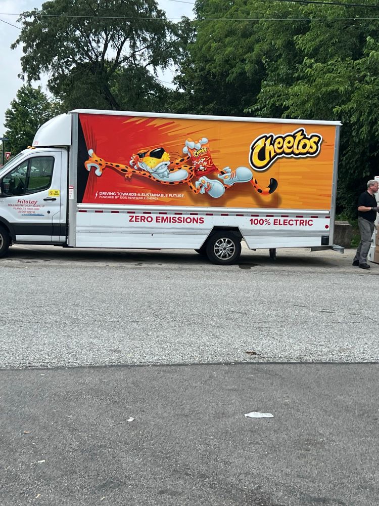 cheetos delivery truck which is 💯 electric 