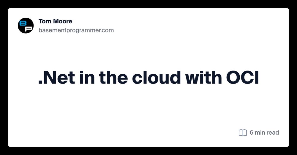 .Net in the cloud with OCI