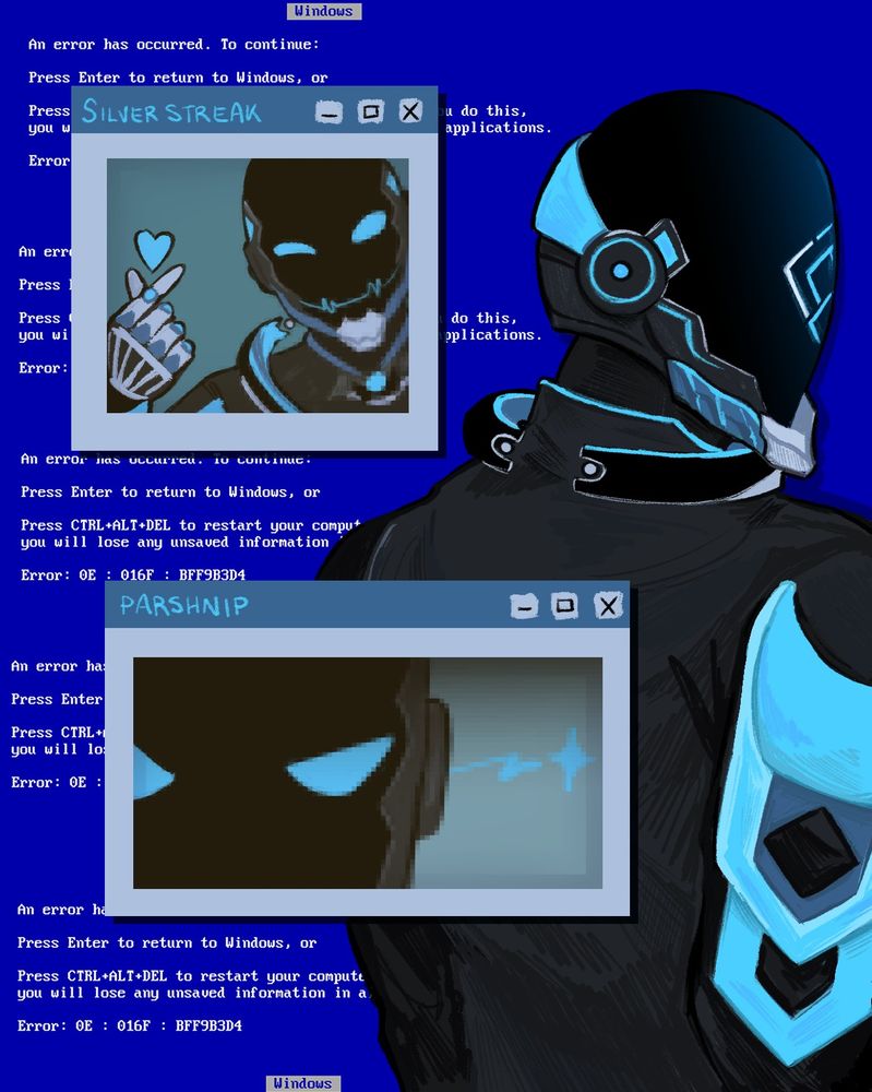 windows blue screen of death is the bg img 