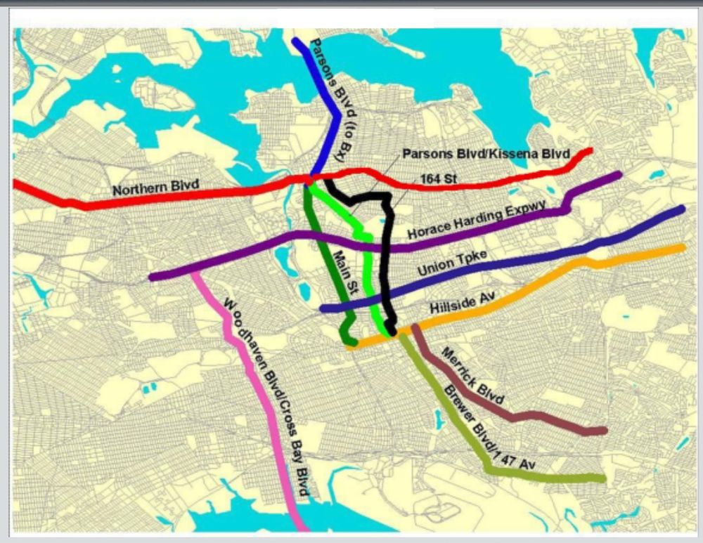 BRT corridors proposed in Queens
