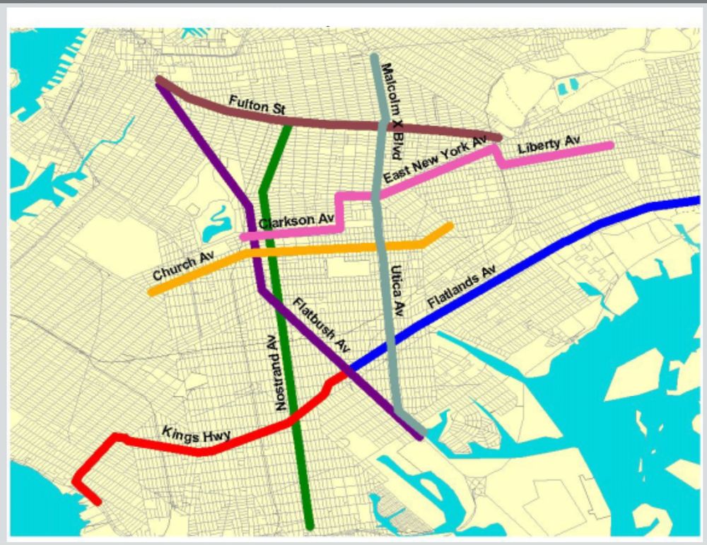 BRT corridors proposed in Brooklyn