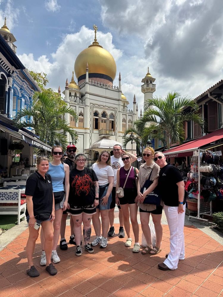Ulster University BSc (Hons) social work students in Little India, Singapore as part of their 2025 Social Work Summer School to South East Asia. 