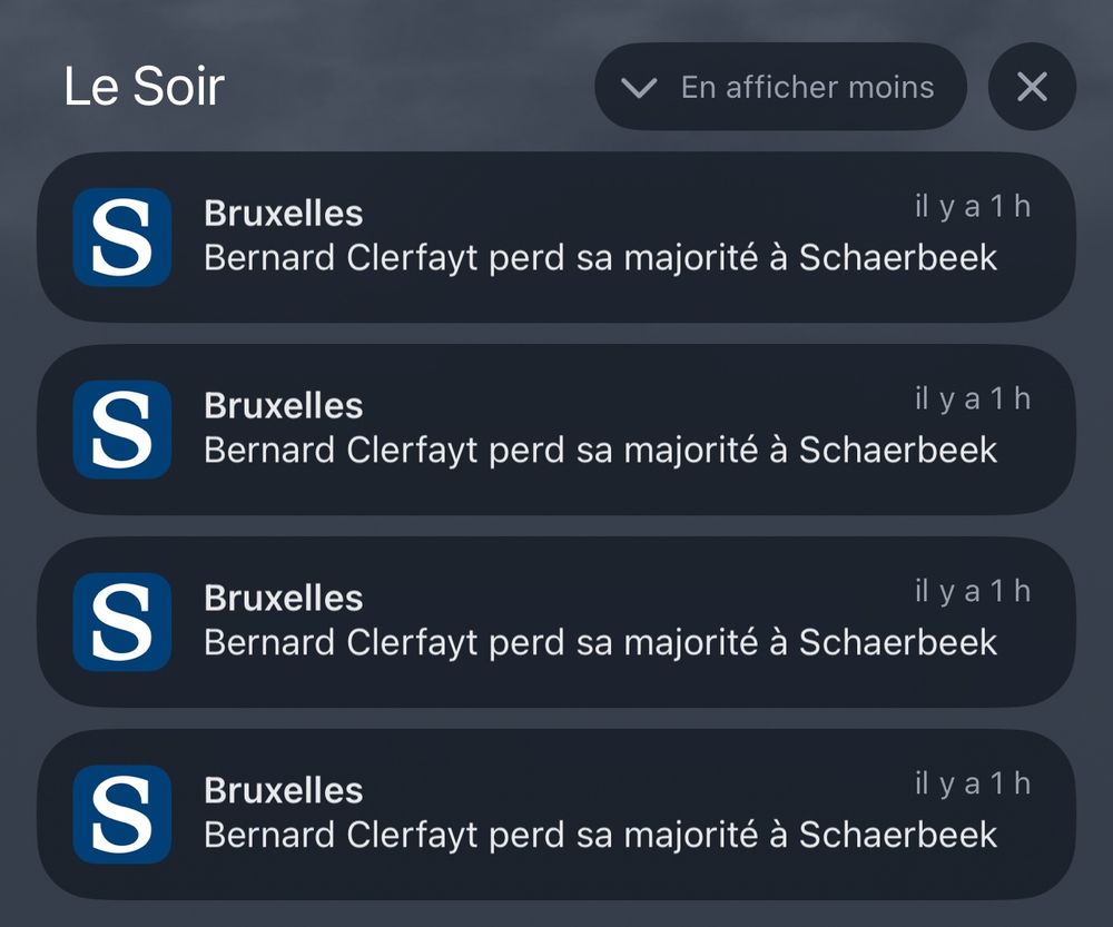 4 notifications identiques du Soir
