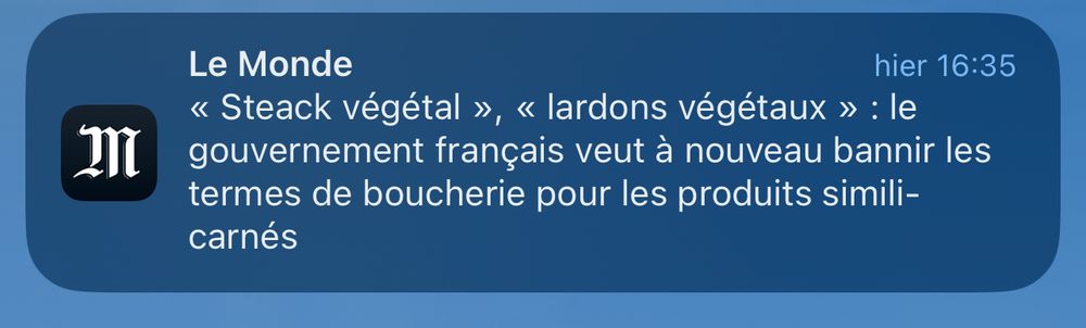 News du Monde : Le gouvernement français veut de nouveau faire interdire la dénomination « steak végétal »