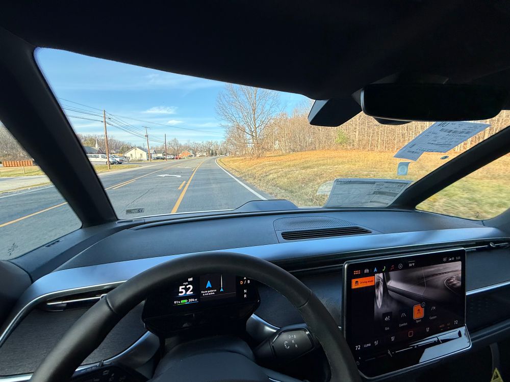 Photo of a windshield view in a new VW bus