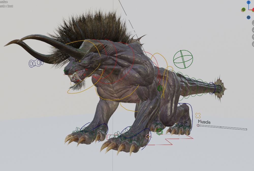 The Behemoth from FFXV, with the control bones showing

DDArtTag