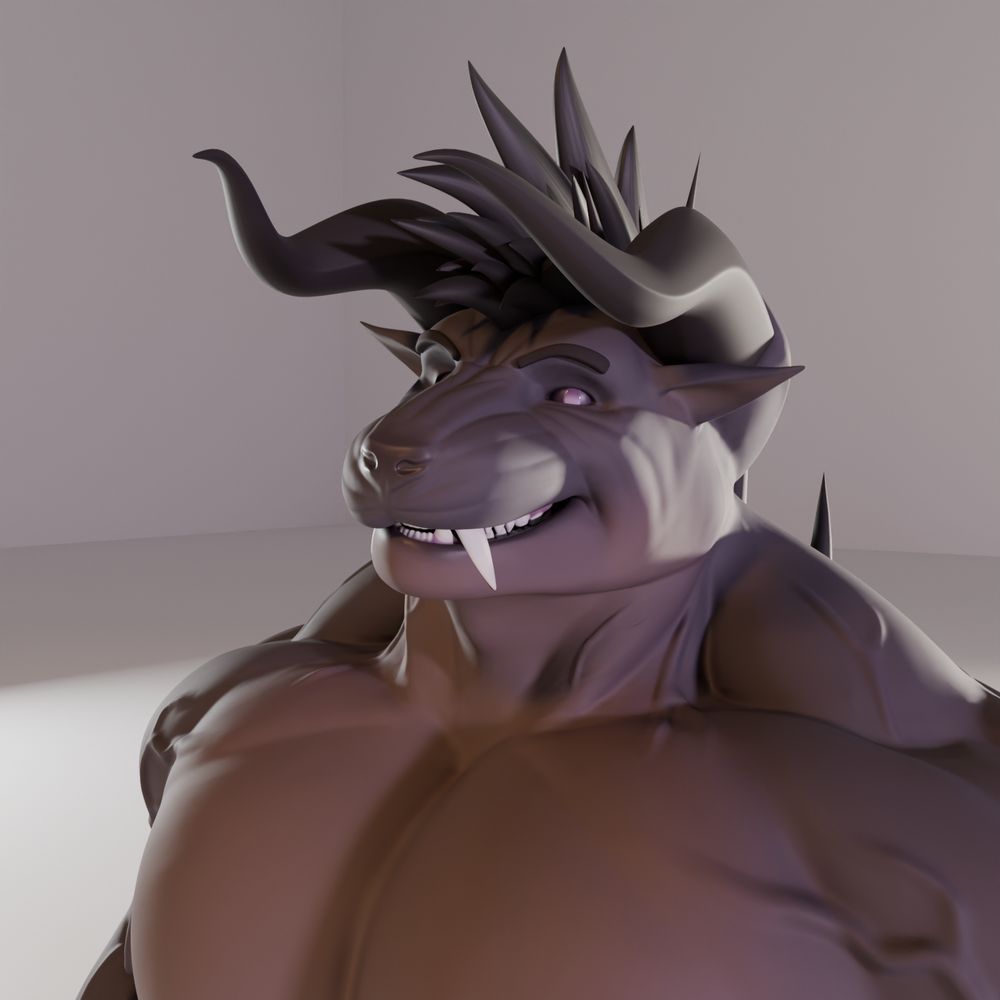 3D render of a big buff behemoth man smiling at the camera

DDArtTag
