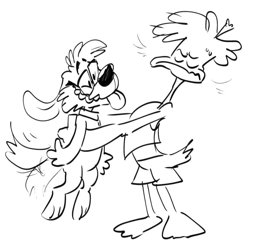 Ducky thinking about stupid doggy